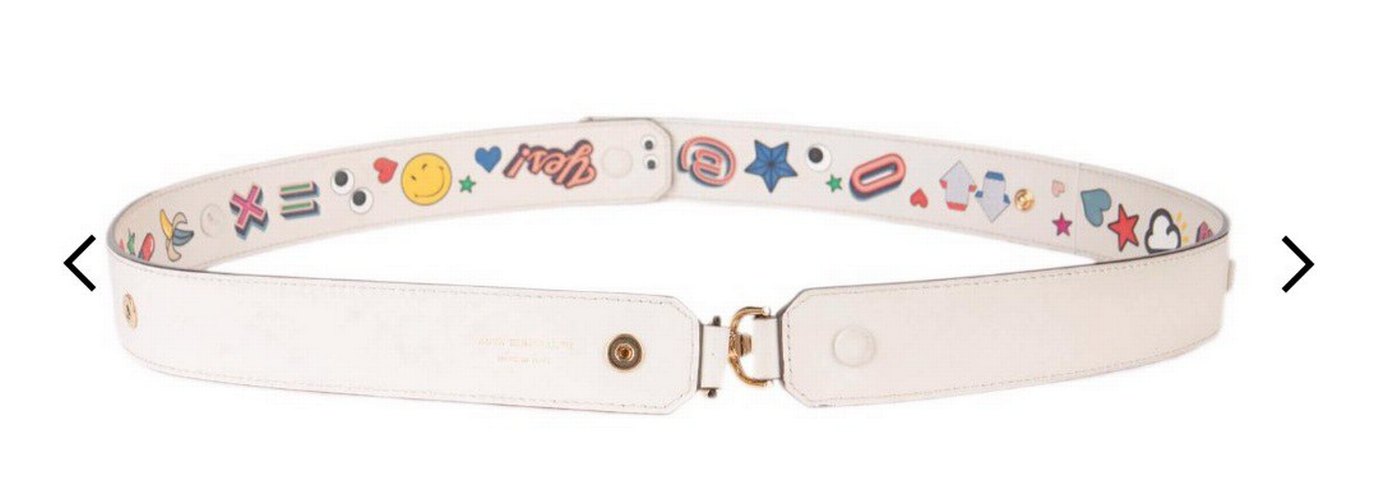 Anya Hindmarch Beyaz Deri Kadın Kemer Velcro Kapamalı - Görsel 3