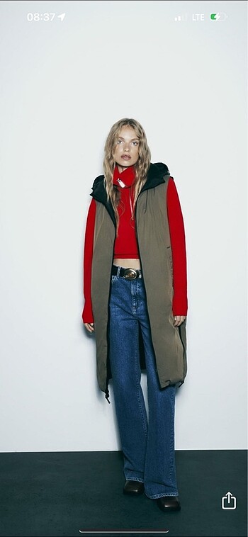 Zara çift taraflı  SU VE RÜZGAR KORUMALI BOMBER YELEK - Görsel 4