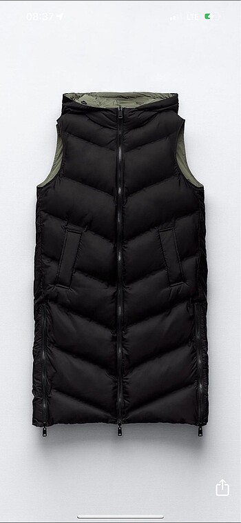 Zara çift taraflı  SU VE RÜZGAR KORUMALI BOMBER YELEK - Görsel 7