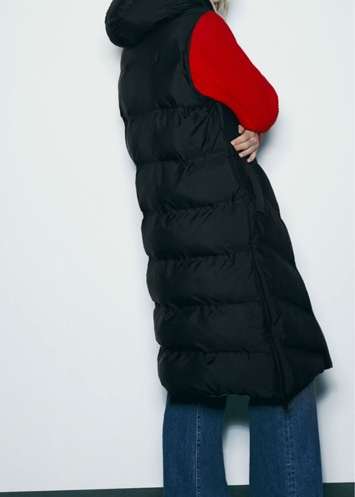 Zara çift taraflı  SU VE RÜZGAR KORUMALI BOMBER YELEK - Görsel 2