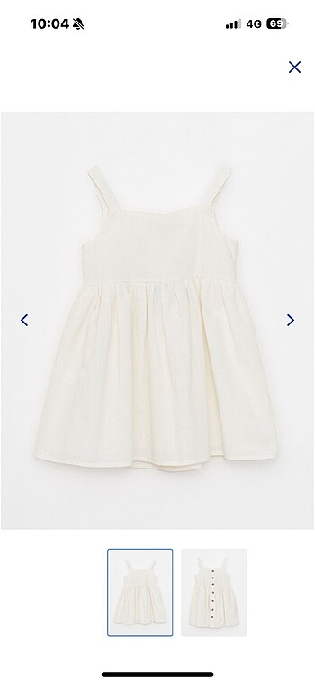 LCW kare yaka askılı basic kız elbise - Görsel 2