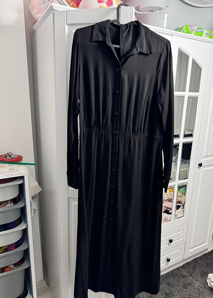 H&M pamuk elbise siyah - Görsel 3