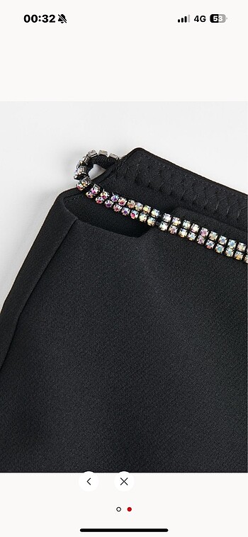 H&M Suni elmaslı kemerli pantolon - Görsel 2