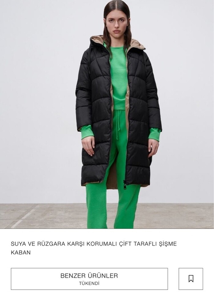 Zara Suya ve Rüzgara karşı korumalı kaban mont - Görsel 2