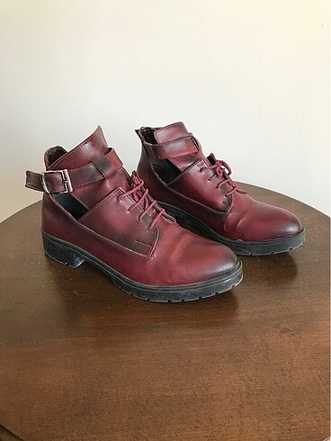 Flo Ayakkabı Bordo şık kısa çizme