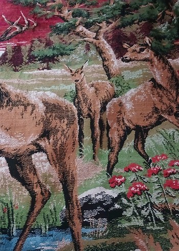 Antika  çok renkli ipek kadife duvar halısi - Görsel 5