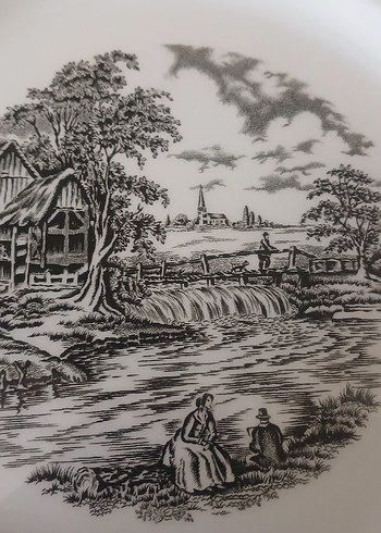 Yurtdişindan Gri Desenli Beyaz Porselen Tabak  
(2 ADET) - Görsel 2