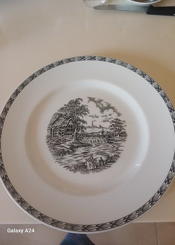 Yurtdişindan Gri Desenli Beyaz Porselen Tabak  
(2 ADET) - Görsel 4