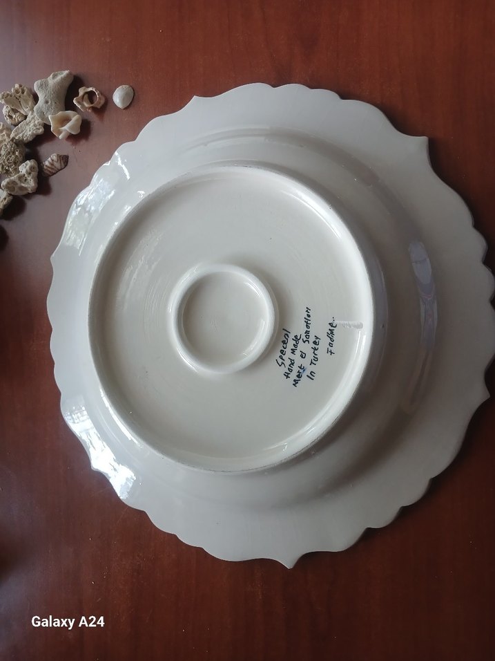 30 cm Renkli Balık Desenli Dekoratif  el yapimi seramik tabak - Görsel 5