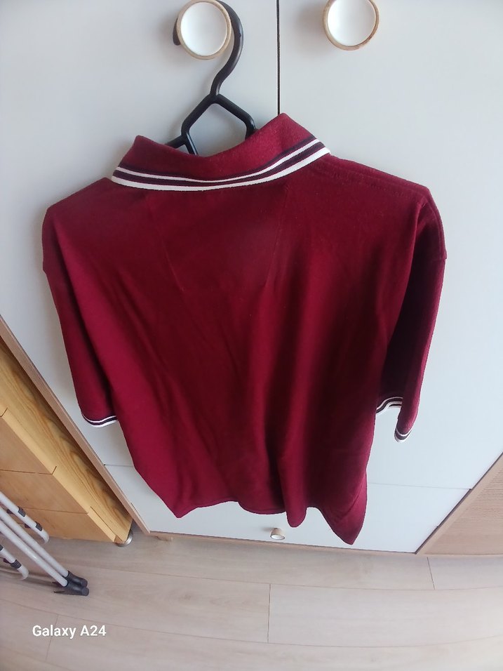 Bordo Pamuklu Erkek Polo Tişört - Görsel 4