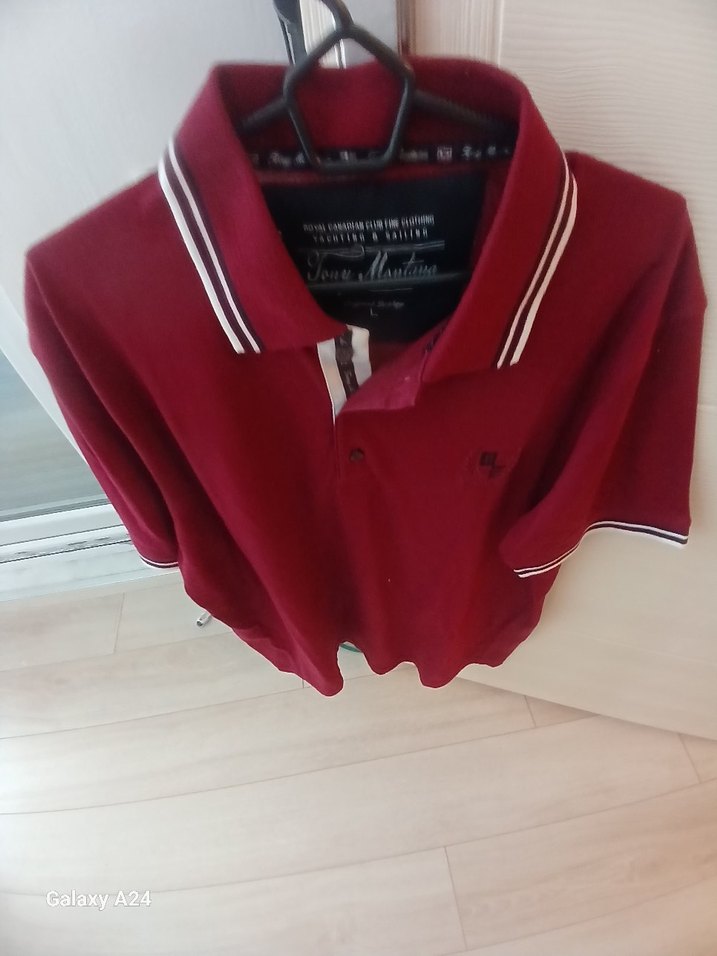 Bordo Pamuklu Erkek Polo Tişört - Görsel 5