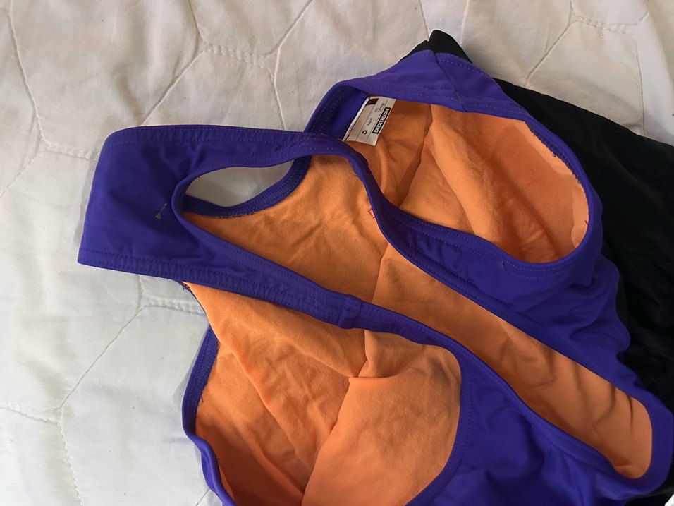 Siyah-Mor Kadın Spor Mayo - Görsel 5