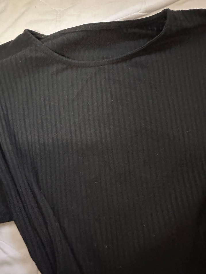 Siyah Salaş Tişörtü, Kısa Kollu, Klasik Yaka - Görsel 2