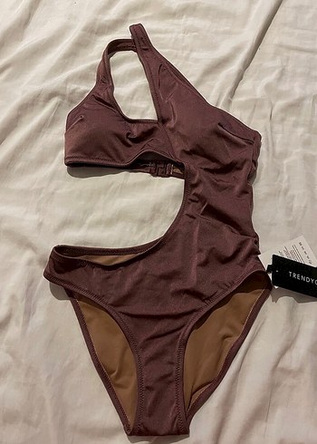 Kahverengi, Strappy Kadın Mayokini
