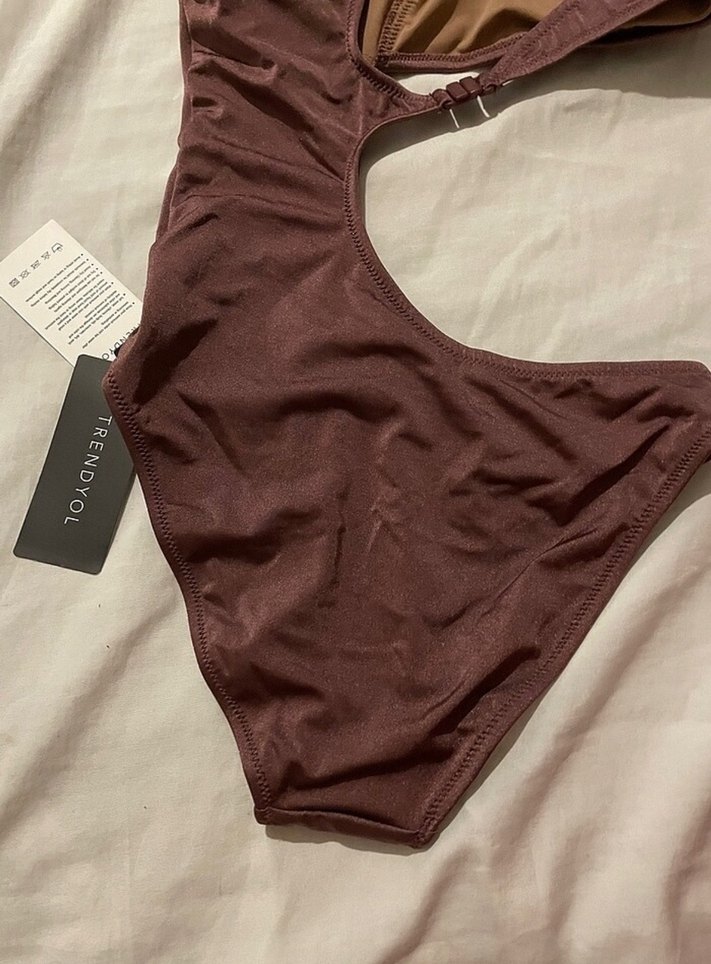 Kahverengi, Strappy Kadın Mayokini - Görsel 2