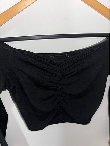 s Beden siyah Renk Drape detaylı bluz