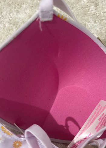 Victorias Secret Pembe Çiçek Desenli Sütyen 32DD - Görsel 4