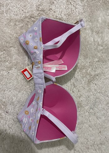 Victorias Secret Pembe Çiçek Desenli Sütyen 32DD - Görsel 5