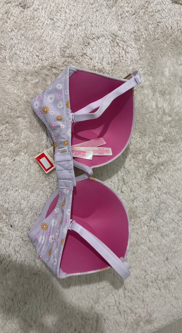 Victorias Secret Pembe Çiçek Desenli Sütyen 32DD - Görsel 5