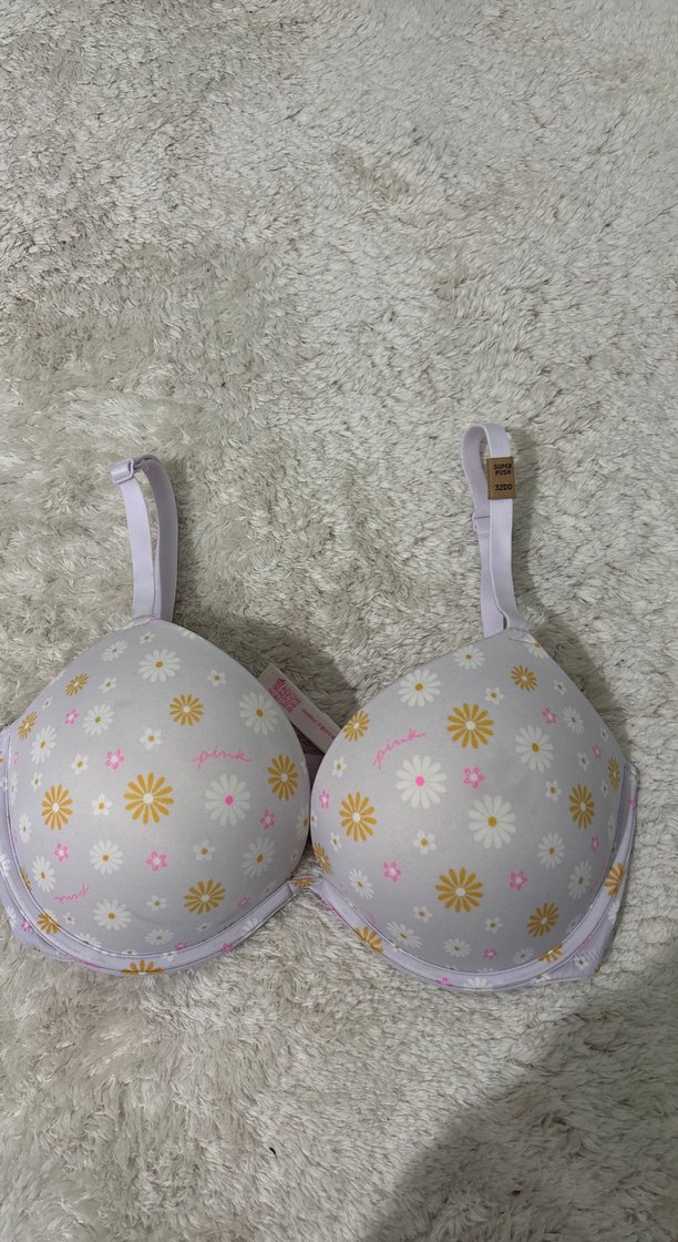 Victorias Secret Pembe Çiçek Desenli Sütyen 32DD - Görsel 2