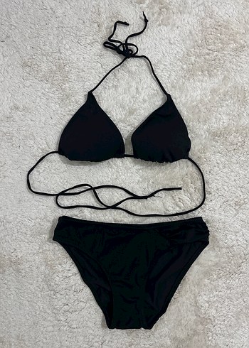 Siyah İpli Strappy Bikini - Görsel 3