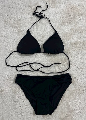 Siyah İpli Strappy Bikini - Görsel 2