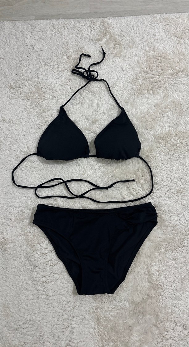 Siyah İpli Strappy Bikini - Görsel 2