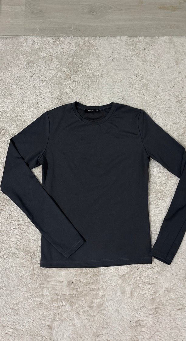 Antrasit Kadın Uzun Kollu Basic Body - Görsel 2