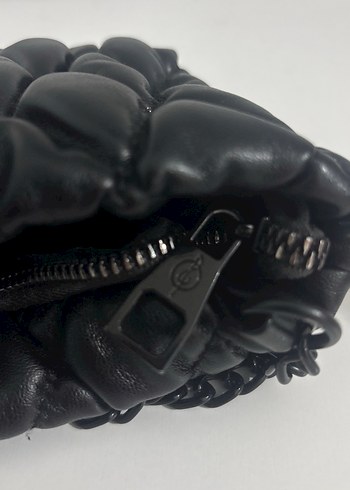 Zincir Detaylı Siyah Deri Gotik Çanta - Görsel 3