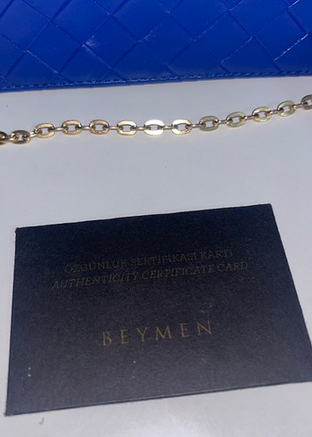 Mavi Deri Zincirli Kadın Çanta - Görsel 4