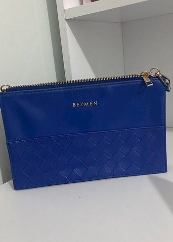 Mavi Deri Zincirli Kadın Çanta - Görsel 2