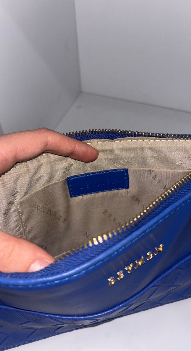 Mavi Deri Zincirli Kadın Çanta - Görsel 3