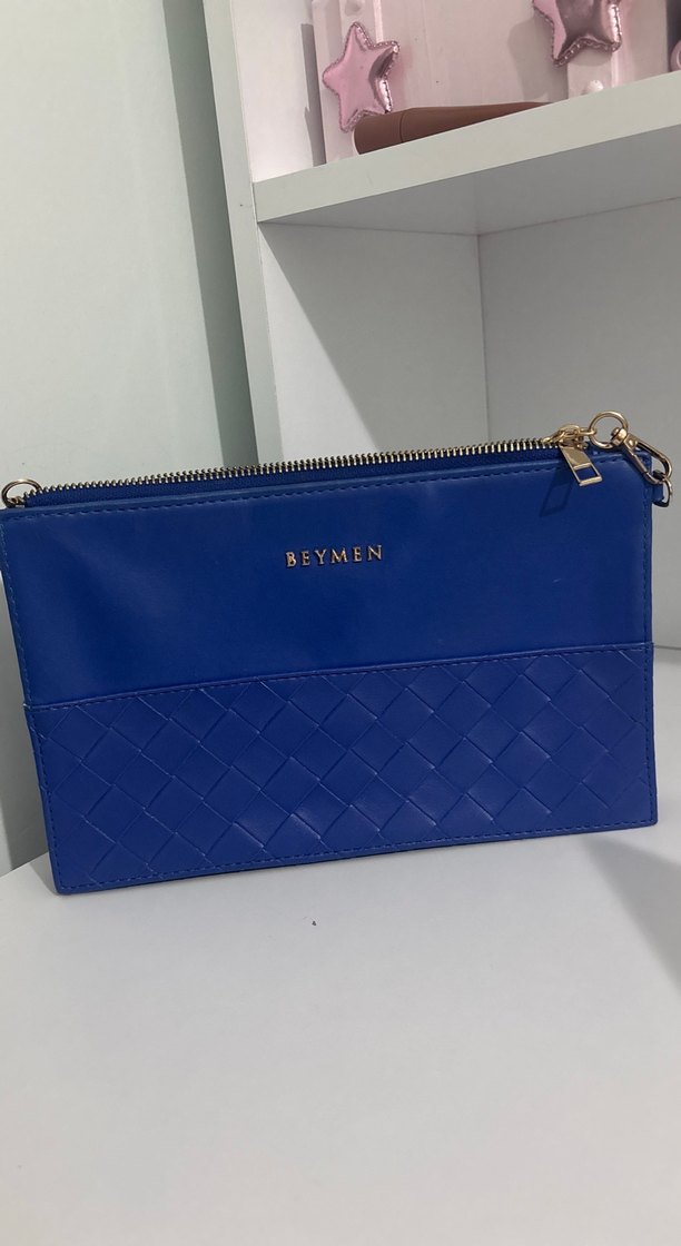 Mavi Deri Zincirli Kadın Çanta - Görsel 2