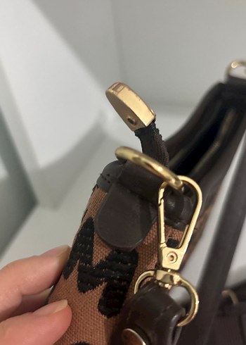 Kahverengi Desenli Kadın Deri Çanta - Görsel 4