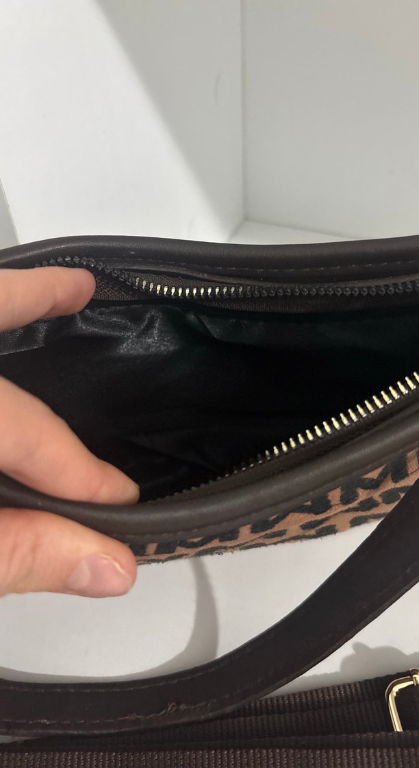 Kahverengi Desenli Kadın Deri Çanta - Görsel 3