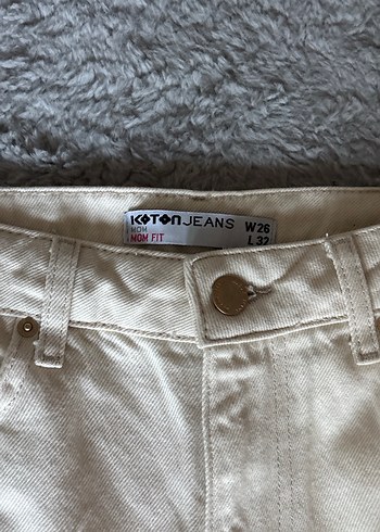 s Beden Kadın Krem Denim Pantolon Midi Boy