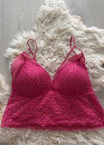 Penti Pembe Dantel Bohem Bralet