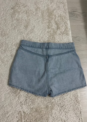 m Beden Gevşek Kesim Mini Mavi Kot Şort Etek