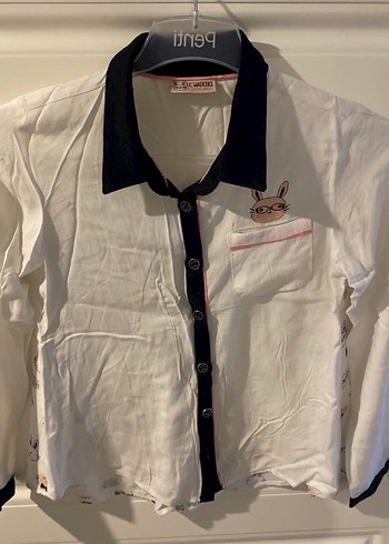 Nakışlı Düğmeli Uzun Kollu Kadın Gömlek8/9  9/10 yaş - Görsel 6