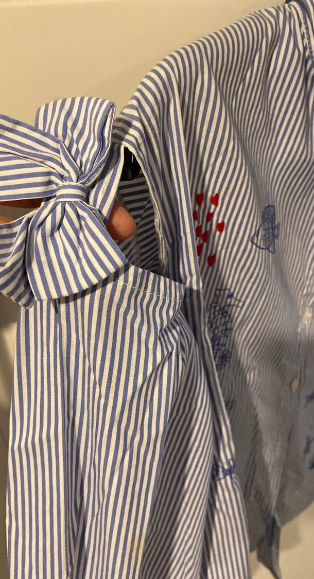 Nakışlı Düğmeli Uzun Kollu Kadın Gömlek8/9  9/10 yaş - Görsel 3