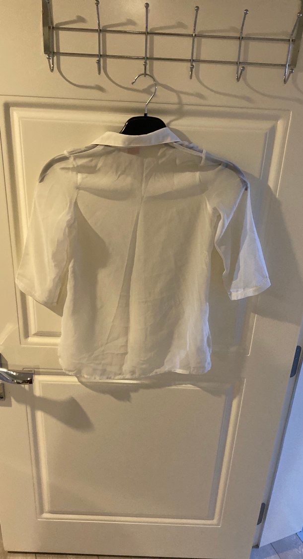 Düğmeli Kolsuz şifon Beyaz çocuk Gömlek - Görsel 5