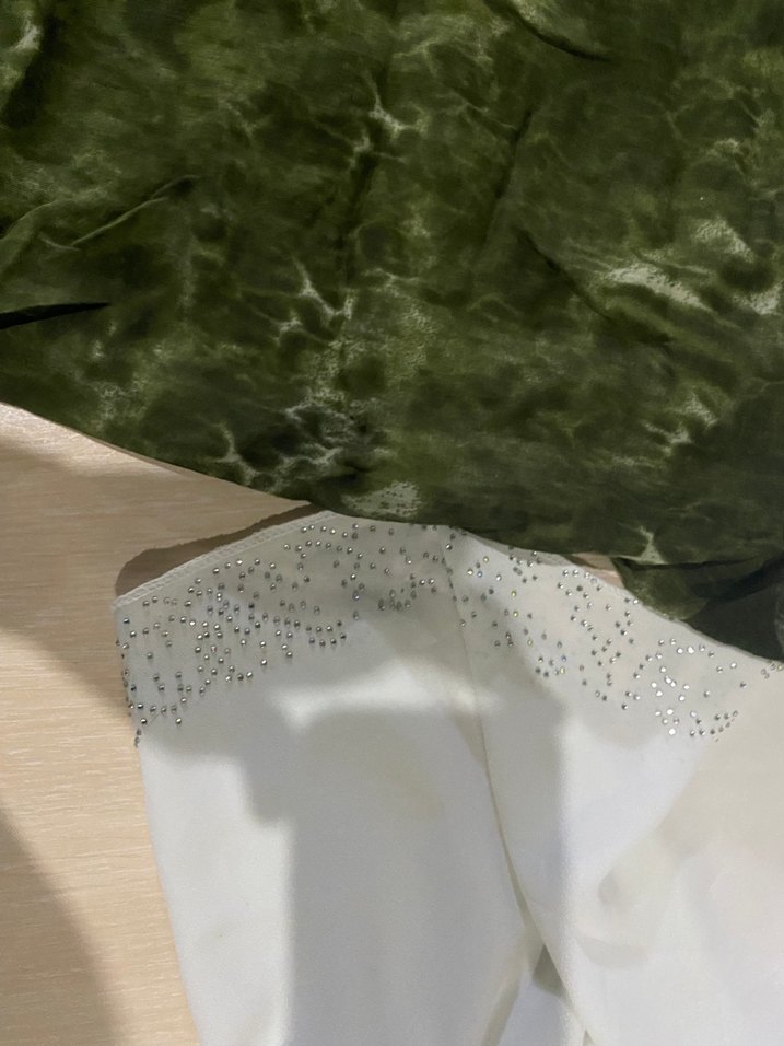 Kadın Bohem Tarzı Beyaz ve Gri Şal - Görsel 2