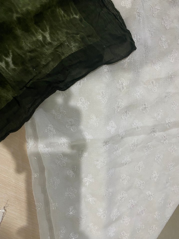 Kadın Bohem Tarzı Beyaz ve Gri Şal - Görsel 3