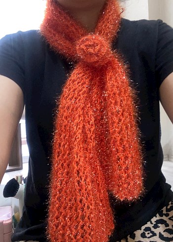 Çok Renkli Örgü Kadın Şal - Görsel 3