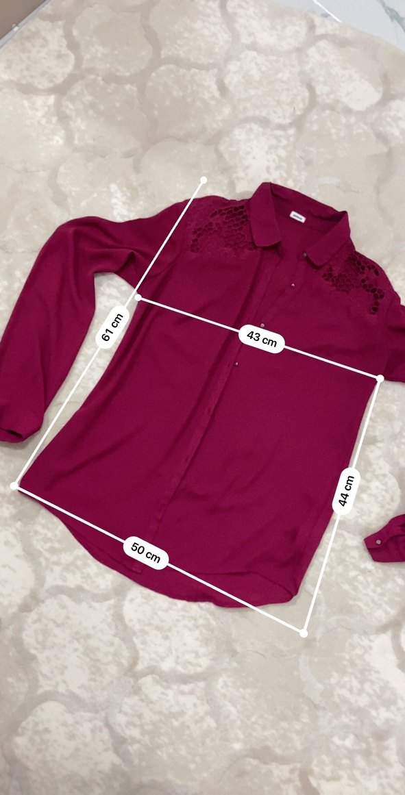 Bordo Uzun Kollu Kadın Gömlek - Görsel 3