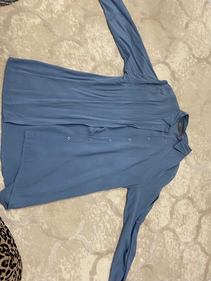 Mavi Kadın Uzun Kollu Gömlek - Görsel 2