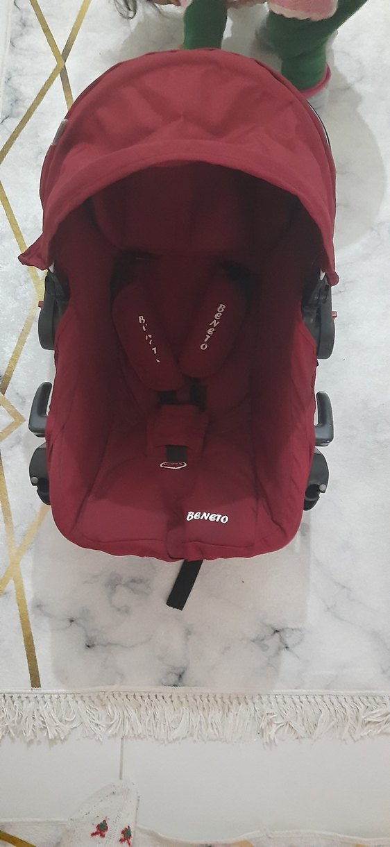 Bordo Beneto Bebek Arabası ve puseti - Görsel 3