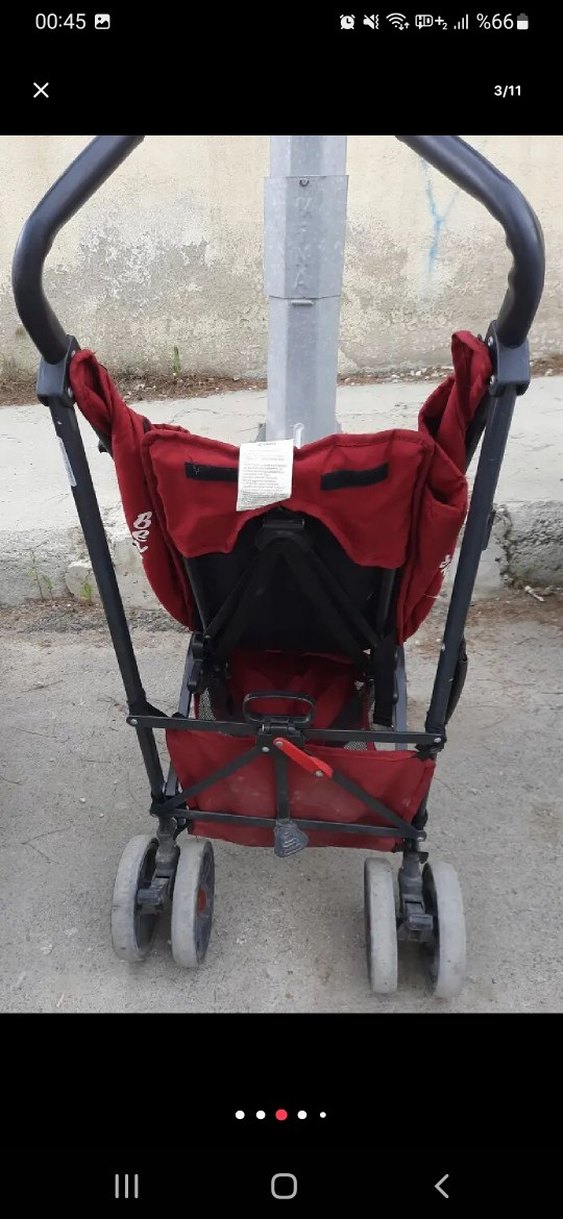 Bordo Beneto Bebek Arabası ve puseti - Görsel 2