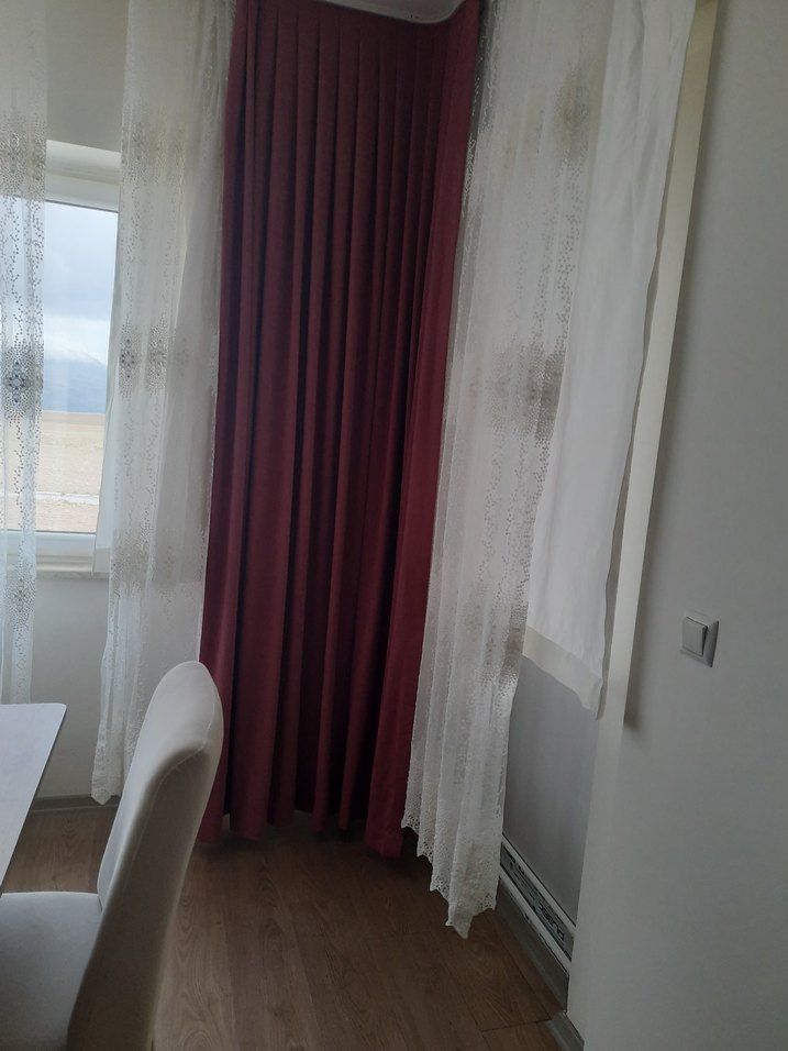 gül kurusu renk, Düz #FonPerde 2 kanat, kadife - Görsel 3