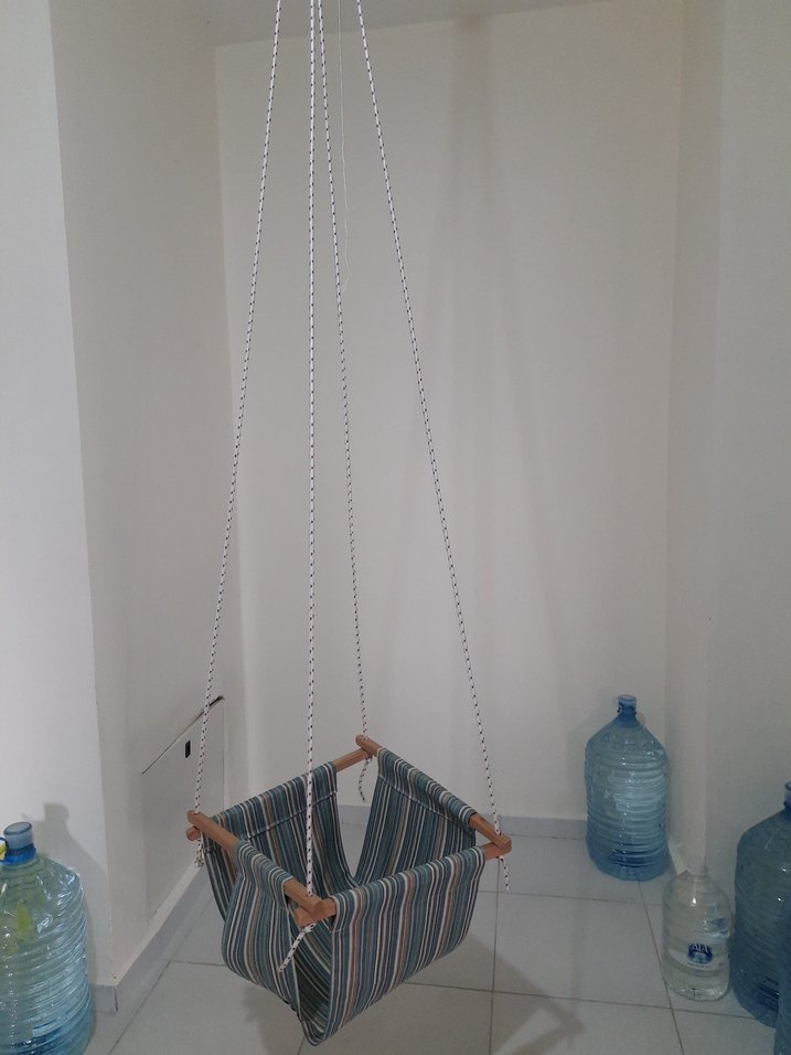 Mavi Çizgili Bebek Salıncağı - Görsel 2